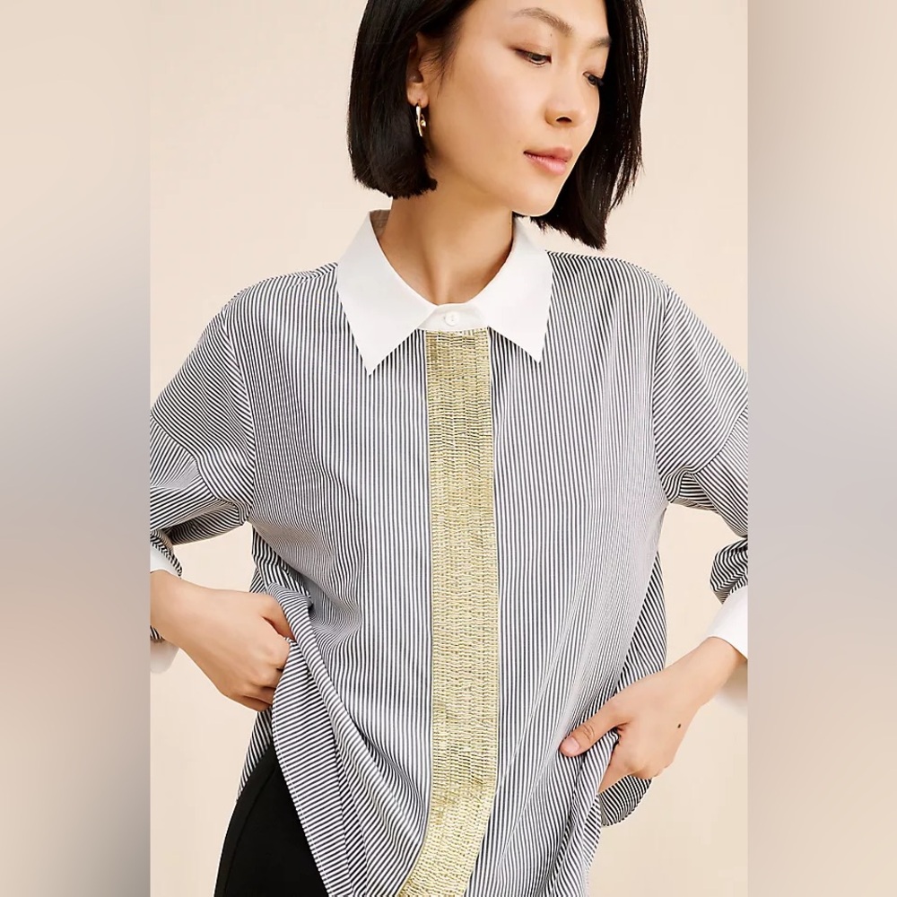 Mare Mare Anthropologie sequined‎ button down XS